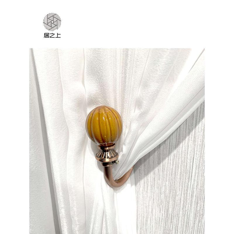 金属圆头质感新中式现代窗帘配件辅料挂钩/家用装饰挂钩/浴室挂