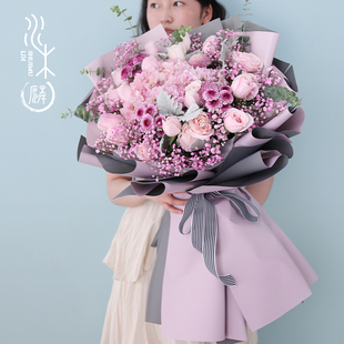 厦门鲜花店同城速递花店配送上门送花玫瑰花束康乃馨闺蜜生日订花