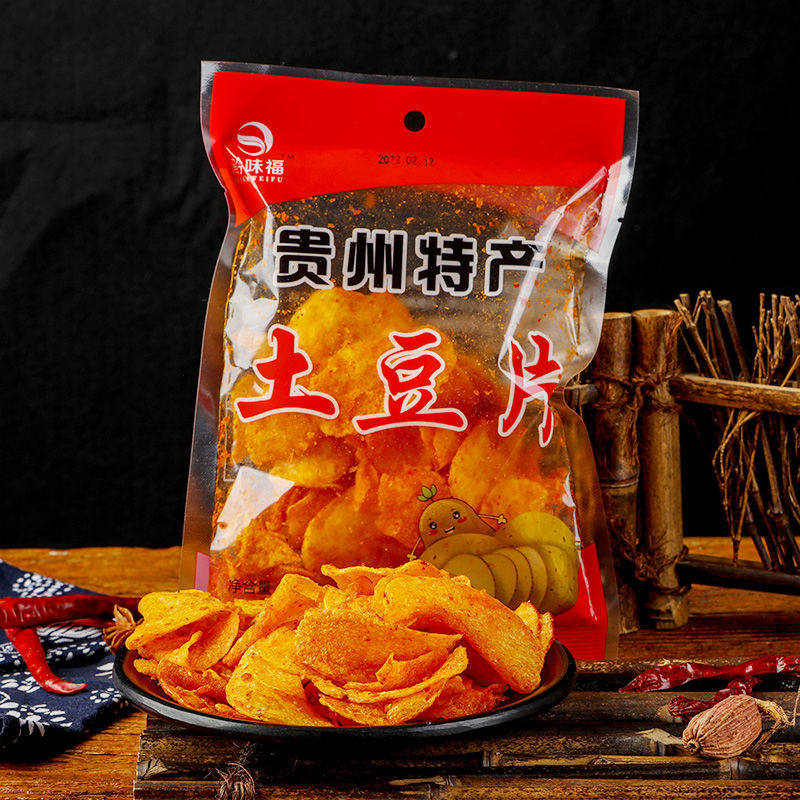 贵州土豆片 黔味福厂家直销麻辣洋芋片网红怀旧零食油炸原切薯片