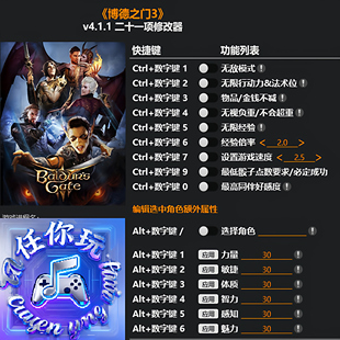 博德之门3 联机修改器 Steam平台电脑单机辅助/不含游戏
