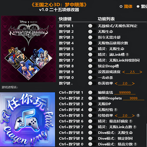 王国之心3D梦中陨落修改器
