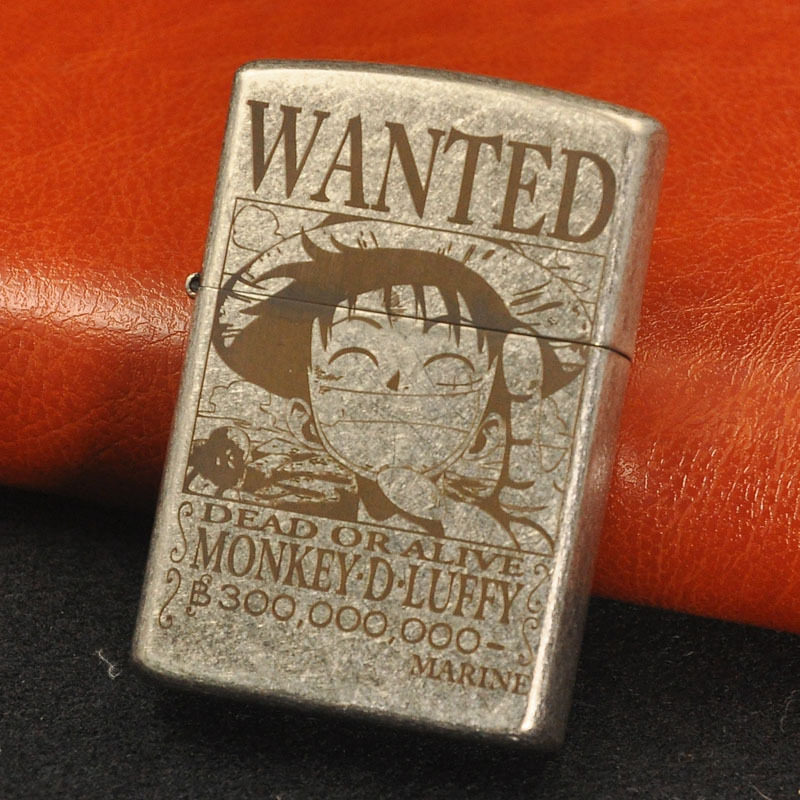 路飞海贼王佐罗煤油打火机黄铜防风个性刻字砂轮礼物定制男士刻字