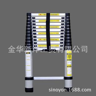 伸缩梯3.8米铝合金单梯多功能登高家用梯竹节梯收缩一字梯子