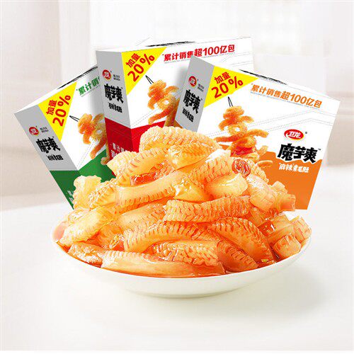 卫龙魔芋爽素毛肚盒装18gx20袋辣条麻香辣丝解馋零食小吃休闲食品