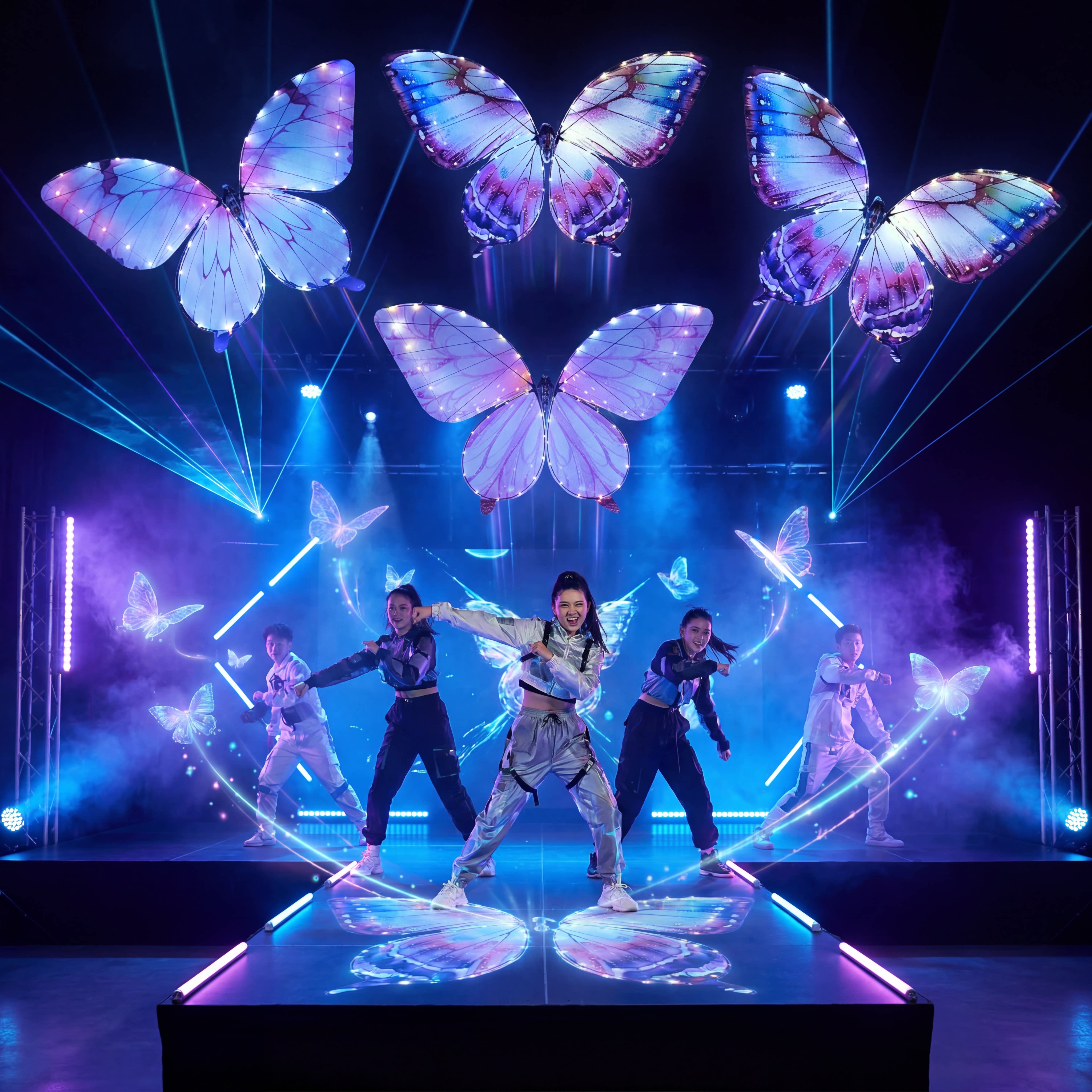 仿生蝴蝶扑翼飞行器曲艺巡演灯光布景手工制作重力感应遥控飞行器
