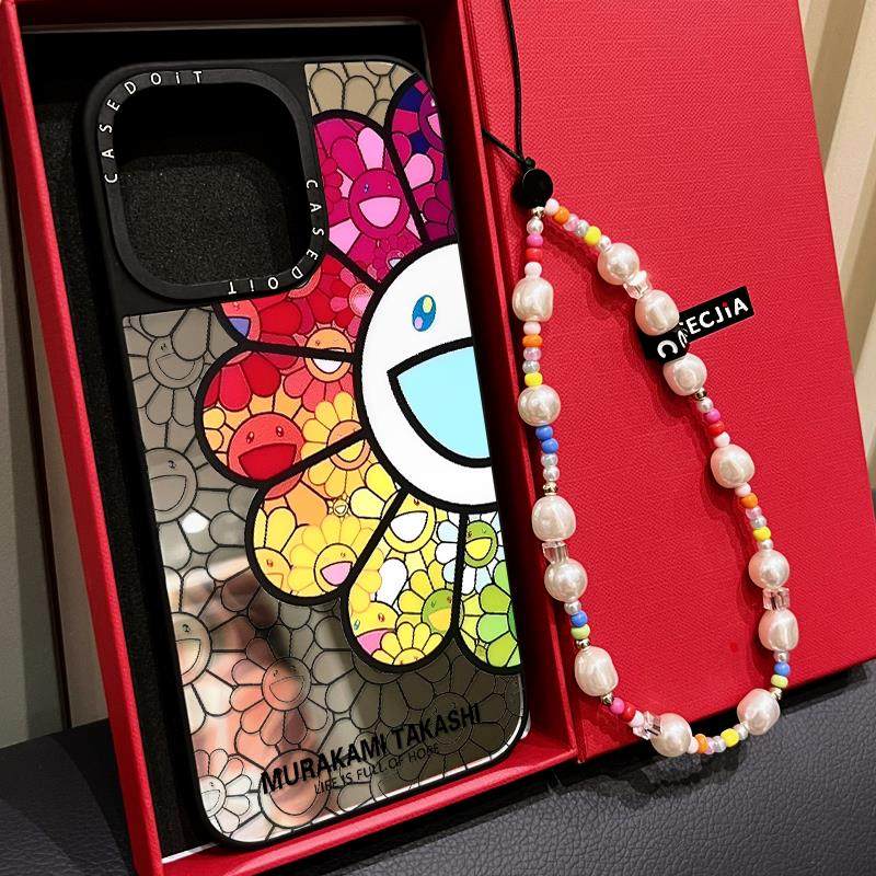 C家联名MagSafe磁吸日本潮牌村上隆太阳花适用iphone16pro手机壳15promax苹果14plus镜面13高