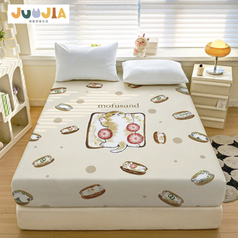 日新款上市单卡通mofusand猫福珊迪猫卡通床笠床套卡通床垫套子