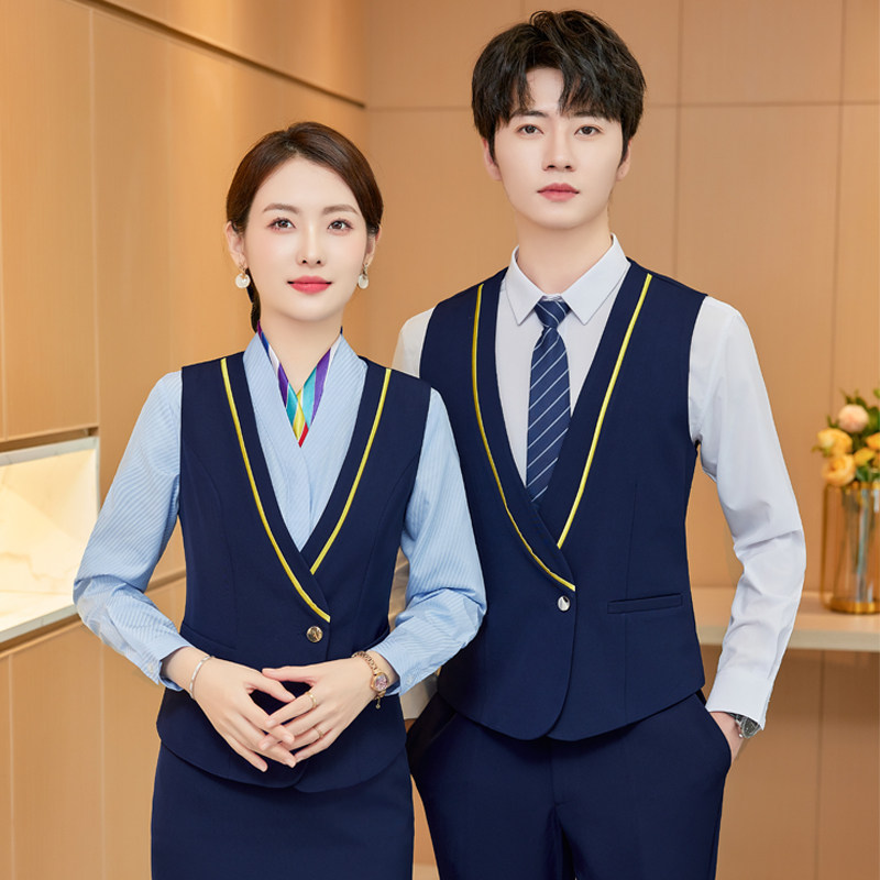 空姐制服高铁乘务员空少职业西装套装女酒店前台工作服马甲三件套