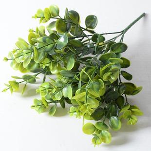 饰塑料花假花人造束花 仿真叉金钱家草尤加利绿植把森居系绿叶装