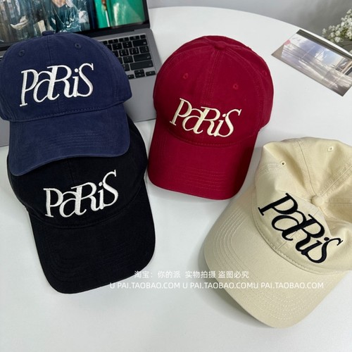 雨琦同款paris字母棒球帽大头围