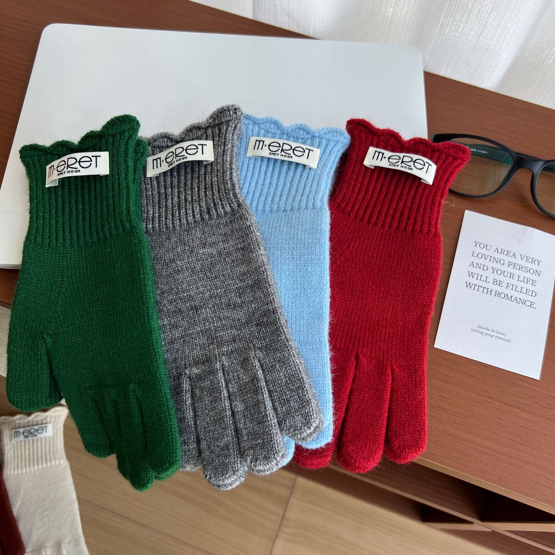 韩版甜美花边纯色布标针织手套女秋冬保暖户外骑行可触屏分指手套,服饰配件/皮带/帽子/围巾,手套,淘宝优惠券,粉丝福利购,淘宝优惠卷