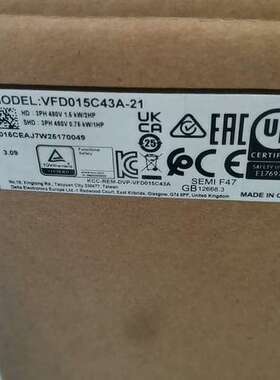 (议价）台达变频器VFD015C43A-21，3相480V，1.