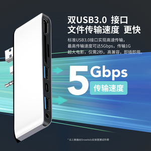 snowkids微软surface Laptop3/4/5/go拓展坞usb分线器Laptop2/1转