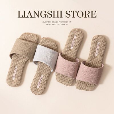 年开口亚麻地板底底26凉拖鞋新款