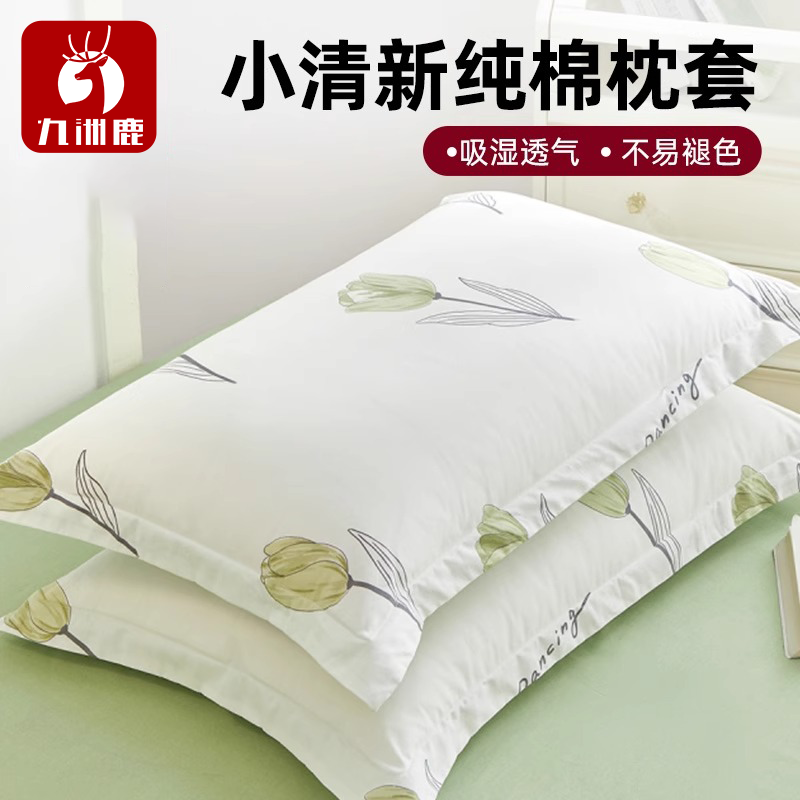 纯棉枕套100全棉枕头套一对装家用高端枕皮枕芯内胆套48cmx74cm