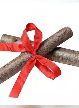 天然桃木装饰摆件红丝带植物造型家居简约现代装饰品