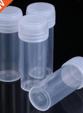 10Pcs 5ml Plastic Test Tubes Vials Sample Container Powder C