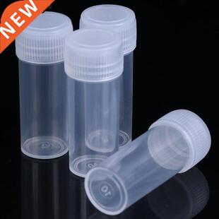 10Pcs 5ml Plastic Test Tubes Vials Sample Container Powder C