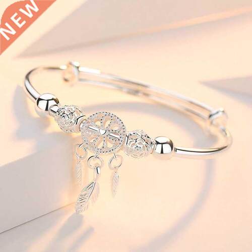 Adjustable Silver Color Dreamcatcher Tassel Feather Round Be
