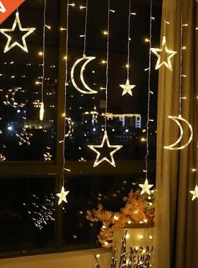 3.5M led Star Moon led curtain fairy string light Christmas