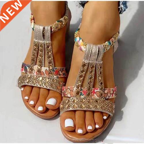 Women Wedge Sandals Summer 2022 New Bohemia Casual High Heel