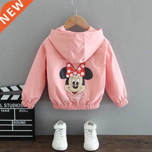 Autumn Teenagers Girls Hooded Jacket Coats Mickey Mouse Cart