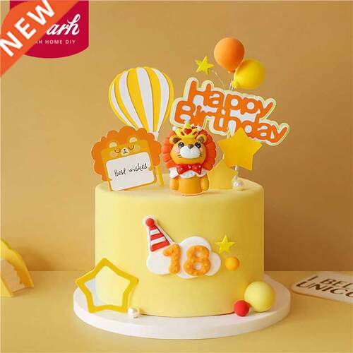 Constellation Animal Leo Lion Happy Birthday Cake Topper