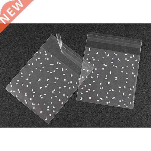 50pcs/lot White Dots Transparent OPP Self-aesive Bags Gift