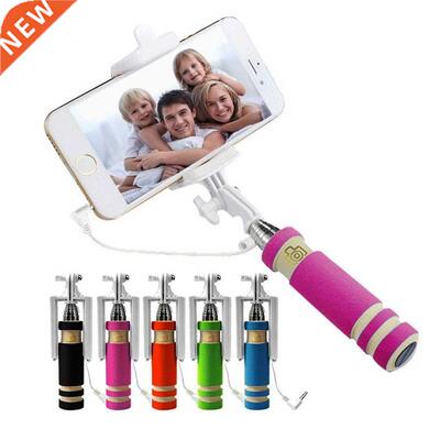 Mini Selfie Stick with Button Wired Cotton Material Handle M