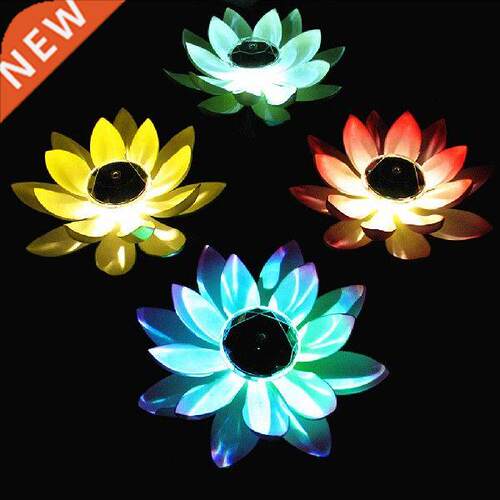 Pool Lotus Lamp Flower Shape Eco-Friendly Solar Power