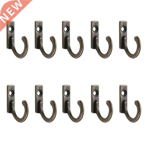 10 Pcs Storage Rack Single Prong Hook Bronze Silver for