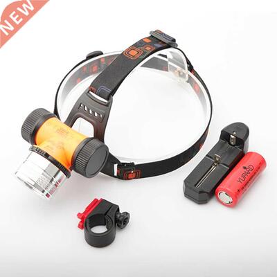 LED Waterproof Dual Light Source Diving Headlight Purple