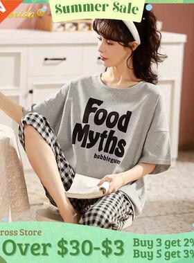 NEW Pajama Set Women Sleepwear Plus Size Lungewear Summer Sh