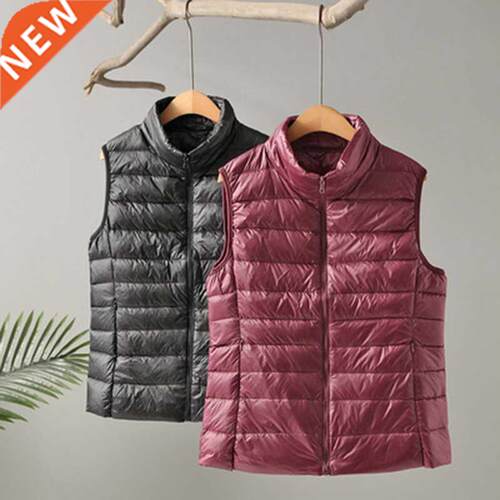 2021 New Autumn Women Ultra Light Down Vest White Duck Down
