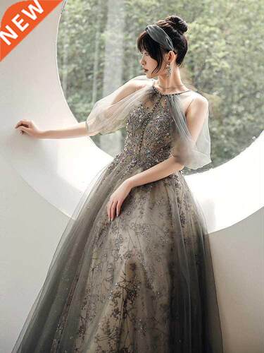 Gorgeous Prom Dresses Woman Halter Party Night Gowns Sequine