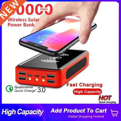 Solar Wireless 80000mAh PowerBank External Battery PoverBank