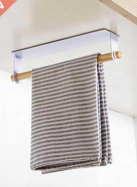 Self-Adhesive Paper Towel Wooden Holder Under Cabinet For