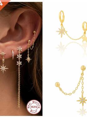 1PCS Pretty  Sterling Silver Stud Earrings Korean INS Sno