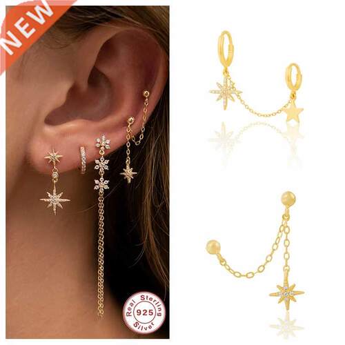 1PCS Pretty  Sterling Silver Stud Earrings Korean INS Sno