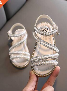Summer Girls Shoes Bead Mary Janes Flats Fling Princess Shoe