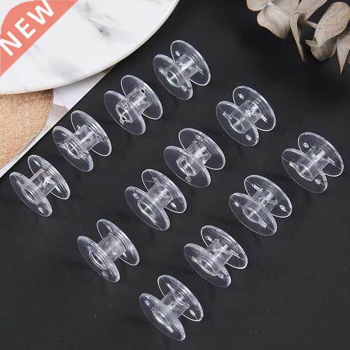 10Pcs Clear Plastic Sewing Bobbins Spool Threads Empty Spool