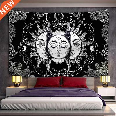 Mandala Tapestry White Black Sun And Moon Tapestry Wall Hang