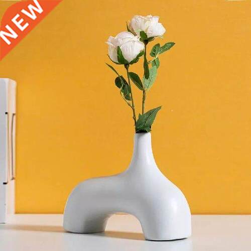 Nordic Ceramic Vase Abstract Irregular Geometric Style