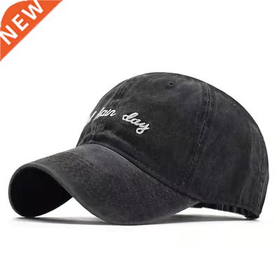2021 fashion women Summer wash old denim aseall cap letter