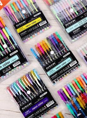 24 6 48 color Gel Pen Set Refills Metallic Pastel Neon Gli