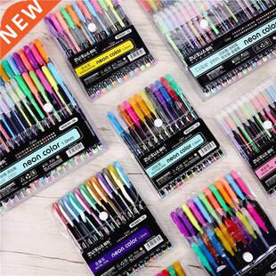 24 6 48 color Gel Pen Set Refills Metallic Pastel Neon Gli
