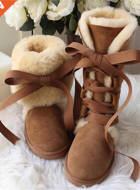 New Arrival 2021 High Snow Boots Genuine eepskin Real Fur