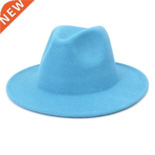 Jazz Fedoras Hats for Women Men Kids Children Solid Color Bi