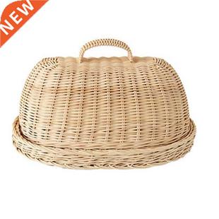 Rattan Bread Tray Lid Home Kitchen Food Cover Anti-Flying In