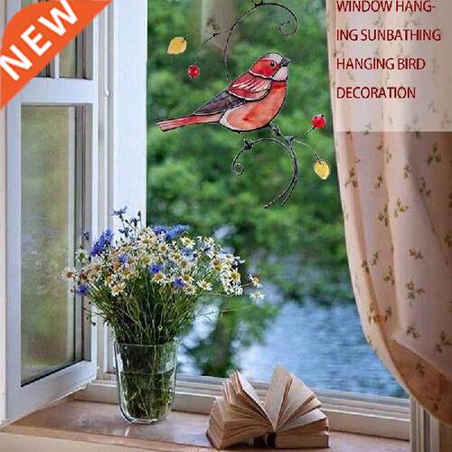 New Cardinal Bird Stained Ornament Cardinal Stained Window